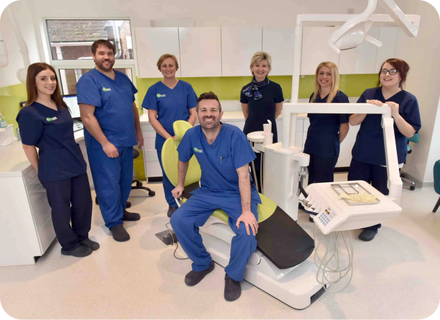 The Limes Dental Practice team at their Stroud Road practice in Gloucester